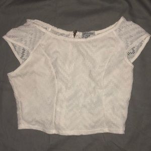 Charlotte Russe White Zip Top